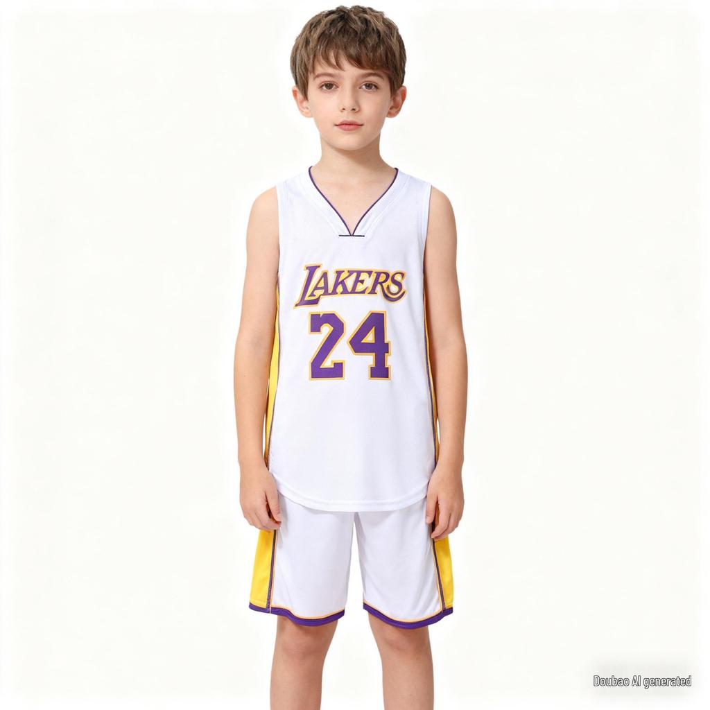 Детский баскетбольный комплект формы - Дизайн с номерами звезд Lakers и Warriors