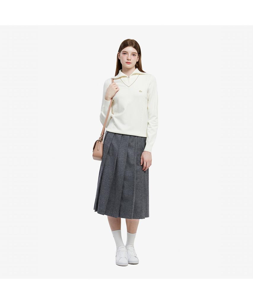 LACOSTE Women'S Half-Zip Wing Collar Sweater Af708E-55N 001