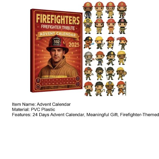 Календарь Адвента «Посвящение пожарным» Рождественский календарь обратного отсчета с 24 мини-фигурками пожарных Рождественский календарь Адвента на пожарную тематику