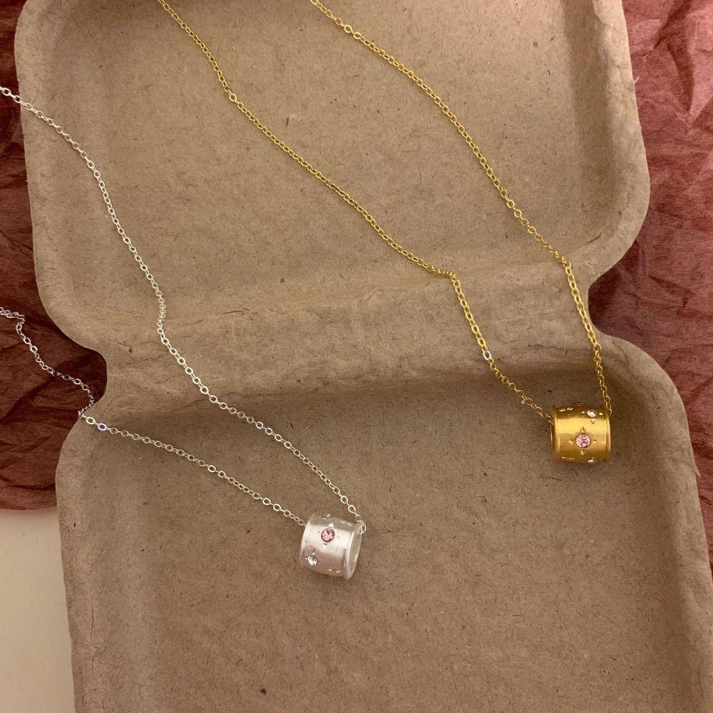 Цинк цинковый сплав ключичная цепочка маленькая стразы изысканная цепочка на шею ретро сплошной круг кулон ожерелье подарок