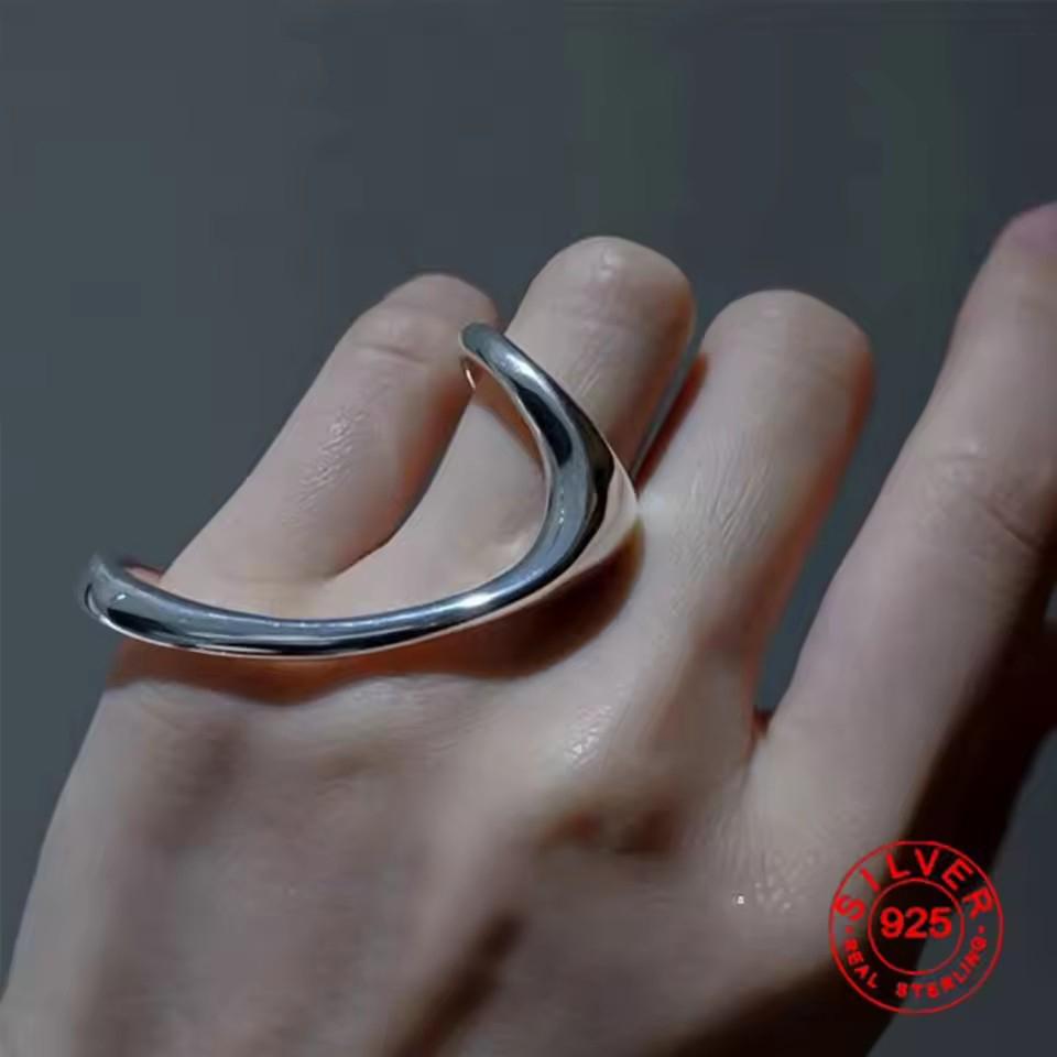 Sam Panda Кольца 925 пробы для женщин Простые Геометрические Ручной работы Неправильные Ретро Кольцо Золотой Циркон Аллергия Для Подарка на День Рождения