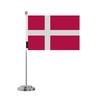 Drapeau De Bureau - Danemark - 14 X 21 Cm - Polyester - Impression Recto/verso - Acier Inoxydable