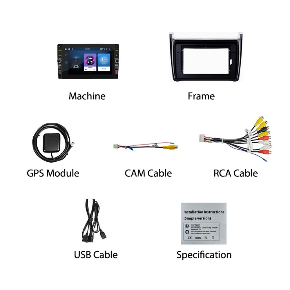 8-дюймовый автомобильный Android-радио для Volkswagen Polo Sedan 2008-2018 с кнопочной ручкой 2din мультимедийный стерео видеоплеер WIFI GPS 1 + 32 ГБ