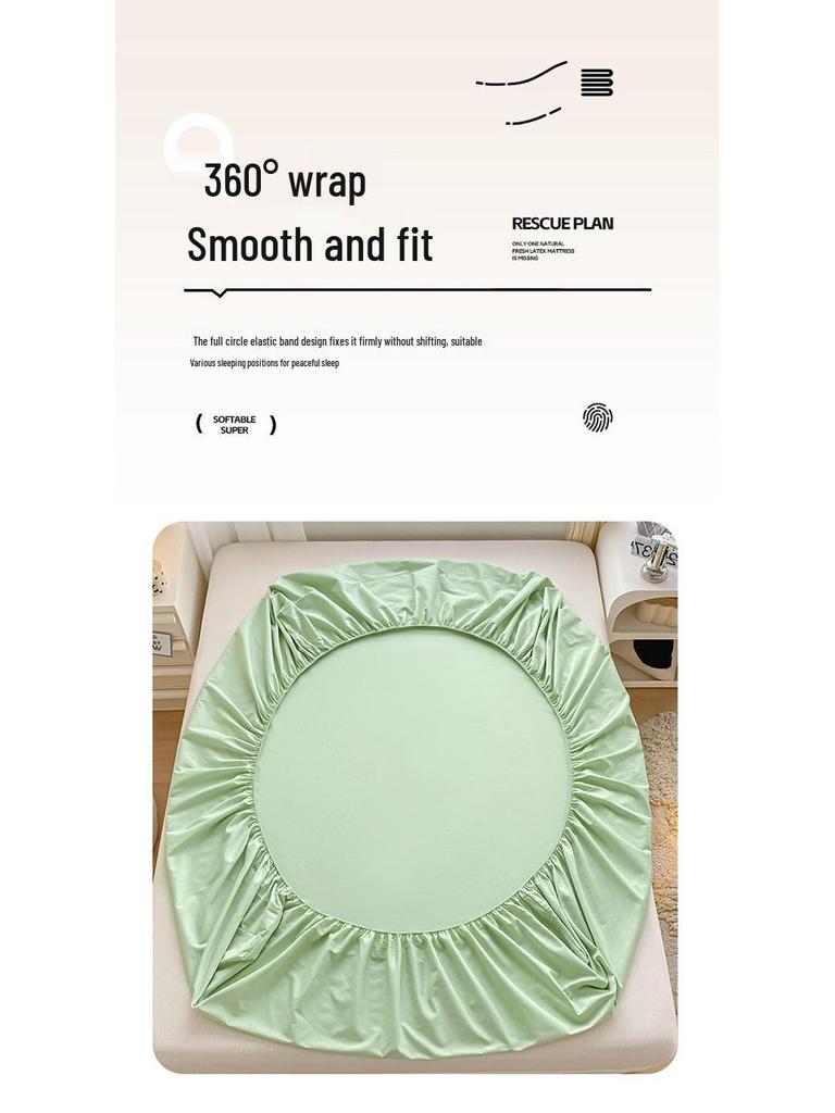 Solid Color Brushed 90g Fitted Sheet, Flat Sheet, and Pillowcase 4-Piece Bedding Set