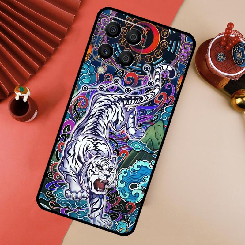 Chinese Zodiac Dragon Tiger For Samsung Galaxy M13 M14 M33 M12 M32 M52 M31 M55 M15 M11 M21 M35 M53 M34 M54 M06 M16 Case