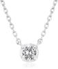 K18 White Gold Necklace Single Diamond Motif 111731123205 [Official] 4℃ (Yondo Sea) Approx. 0.1ct