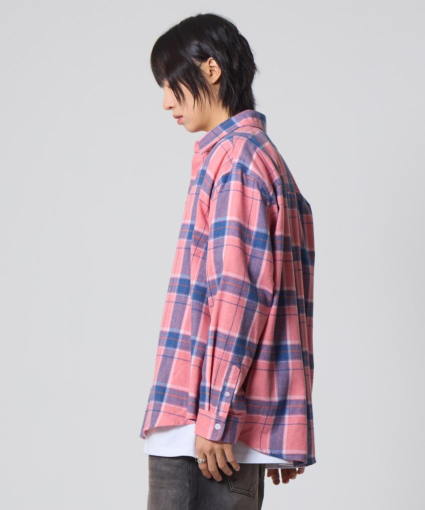 UNKNOWN PLANET Oversized Check Shirt Pink