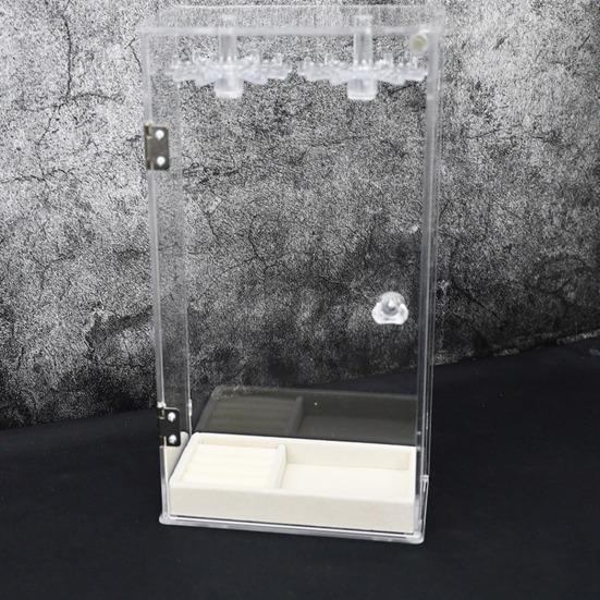 Подставка для ювелирных изделий, органайзер для ожерелий, большая емкость, вращающийся дизайн, пыленепроницаемый, прозрачный, для сережек, ювелирных изделий