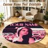 Round Rug Custom NameLana Del Rey Pattern Non Slip Carpet Home Floor Decor