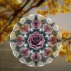 Floral Metal Wind Chime Elegant Rose Design Intricate Cutout Pattern for Outdoor Indoor Garden Patio Yard Home Decor All Season Hanging Ornament