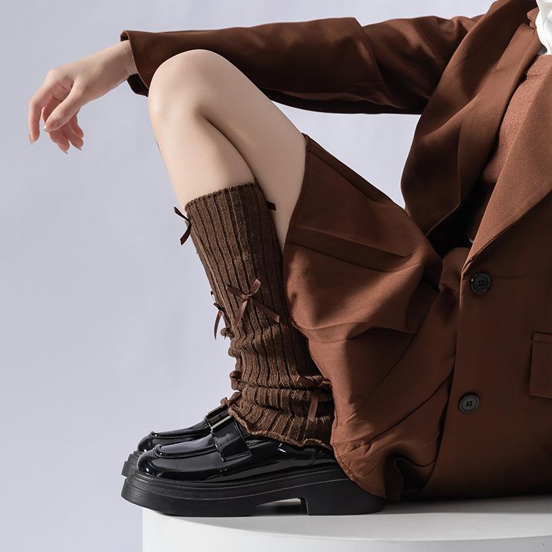 Носки Весна и Осень Носки с бантом Носки для наслоения Лолита Балетный стиль Длинные гольфы Милые вязаные гетры для девочки