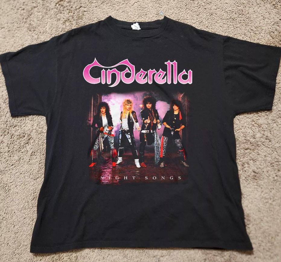 Cinderella rock band unisex classic black t-shirt QT6497