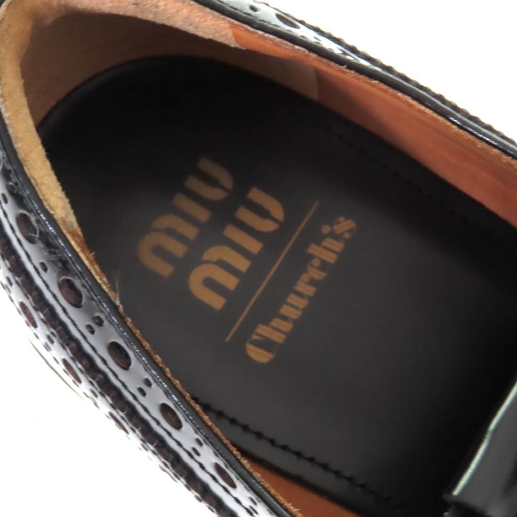 Pristine CHURCH'S Leather shoes Oxford Brogues black leather Women 38 5E038E Used