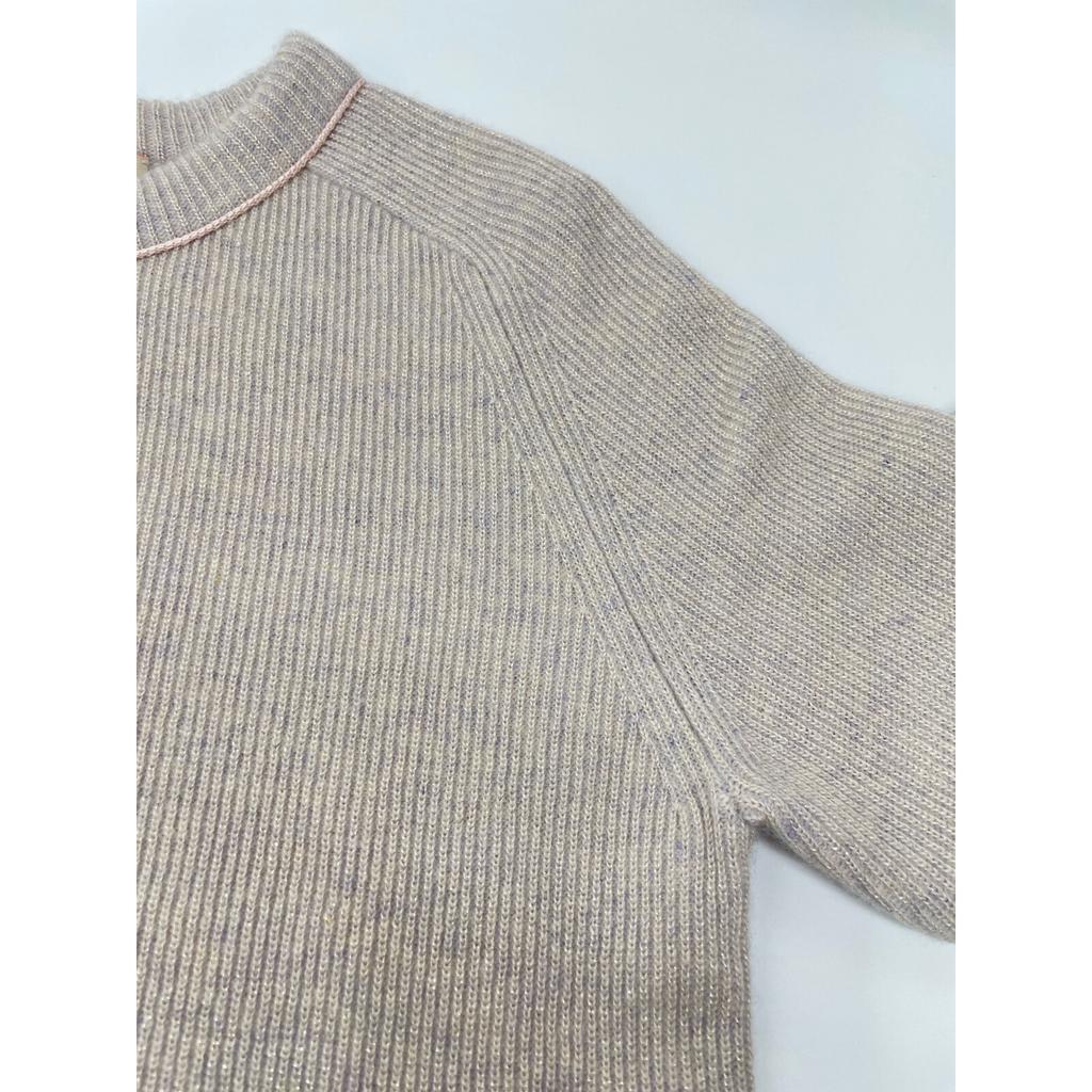 BACCA 24-й год 35-02-44-02702 Базовый пуловер из шерсти ягненка, вязаный топ S бежевый б/у