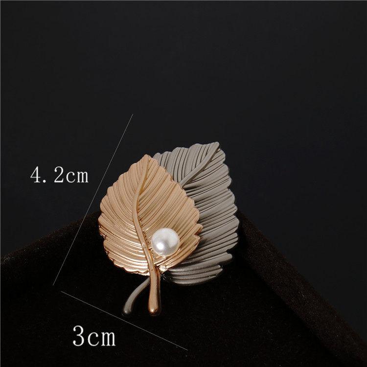 Leaves Simulated Pearl Leaf Maple Women Brooch Pin Brooches Jewelry Accessories