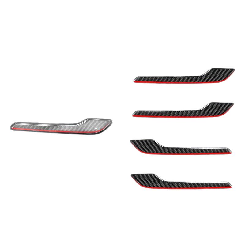 Наклейки на внешние ручки дверей из черного карбона для Tesla Model 3/Y (2017-2022 гг.)