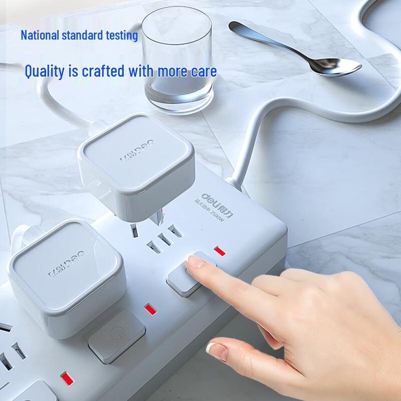 Deli New National Standard 5-Outlet Power Strip with Individual Switches