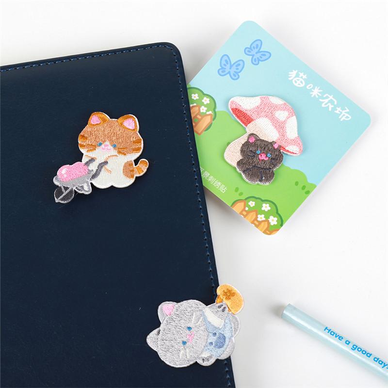 Наклейка из ткани Sanai Кот Маленькая нашивка Наклейка Одежда Брюки Сумка Самоклеящаяся Бесшовная Заплатка для ремонта дыр Декаль