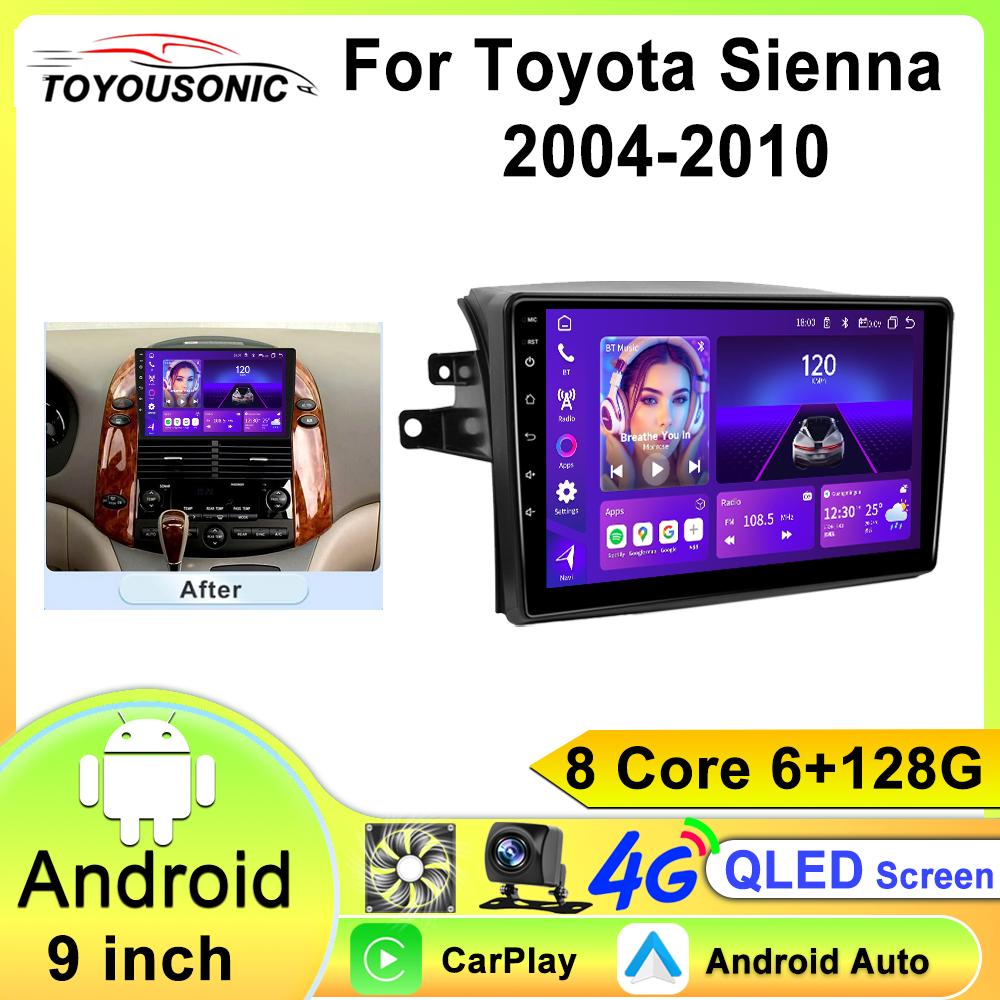 Автомобильное радио Android для Toyota Sienna 2 XL20 2003 2004-2010 Carplay Android Auto беспроводной Bluetooth автомобильный мультимедийный плеер стерео