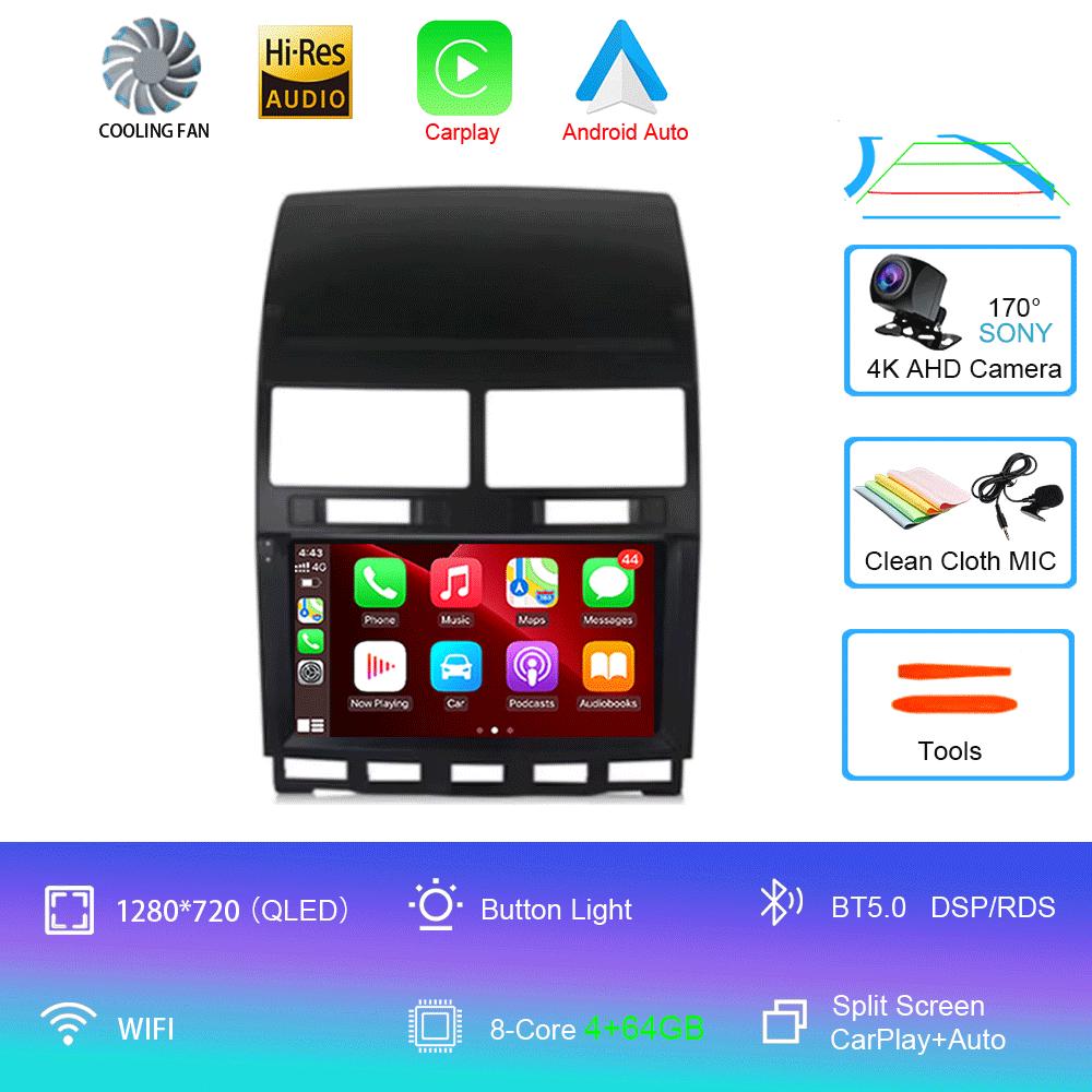 Автомагнитола Android 14 Carplay Auto Для Volkswagen Touareg GP 2002 - 2010 Навигация GPS Мультимедийный плеер Стерео видео wifi+4G BT