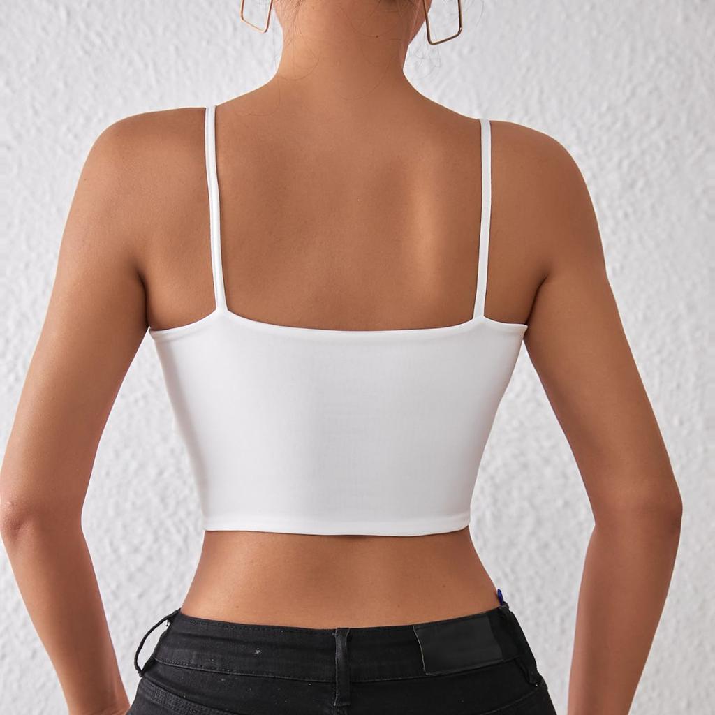 Casual Double Layered Tank Top U Neck Crop Tops Women Summer Camis Solid Color Camisole Fashion Tube Female Sleeveless Cropped Vest Y2K Clothes