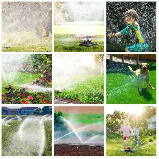 Спринклер с 3 рычагами, вращающимися на 360 градусов. Настраиваемая зона распыления. Универсальная простая установка. Крепление для садового спринклера для воды.