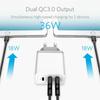 Быстрое зарядное устройство 38 Вт с двумя портами USB, QC3.0 и PD, совместимо с вилками EU/US/UK