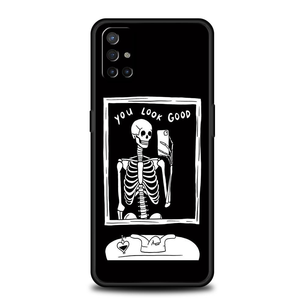 Чехол для телефона для OnePlus 12 11 10 9 Pro 9T 12R 10R 9R 9RT 10T 8T 8 7 6T 7T Nord 2T CE 2 5G N200 N10 N100 Мягкий чехол Смешной скелет