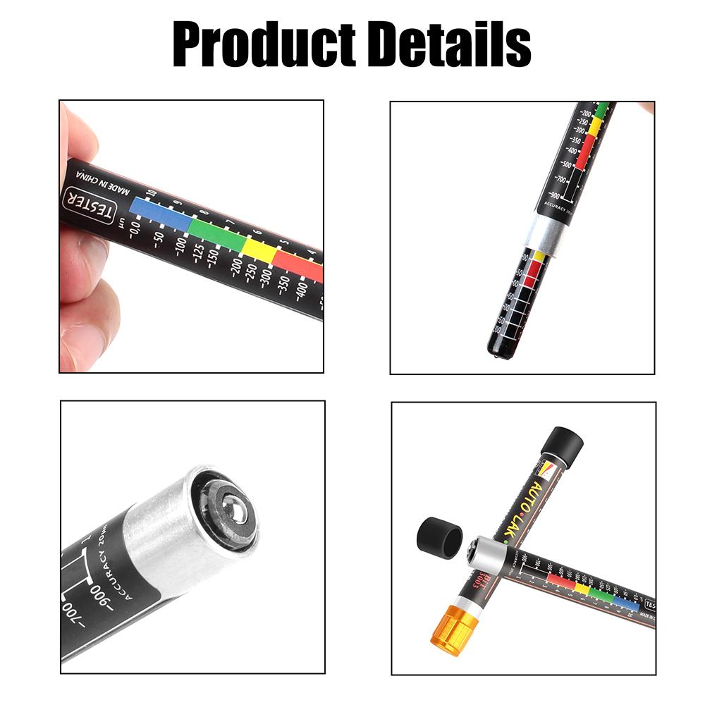 Ручка для измерения толщины покрытия автомобиля Ручка для краски автомобиля Тестер толщины краски Тестер покрытия Метр Водонепроницаемый 1 шт. Портативный