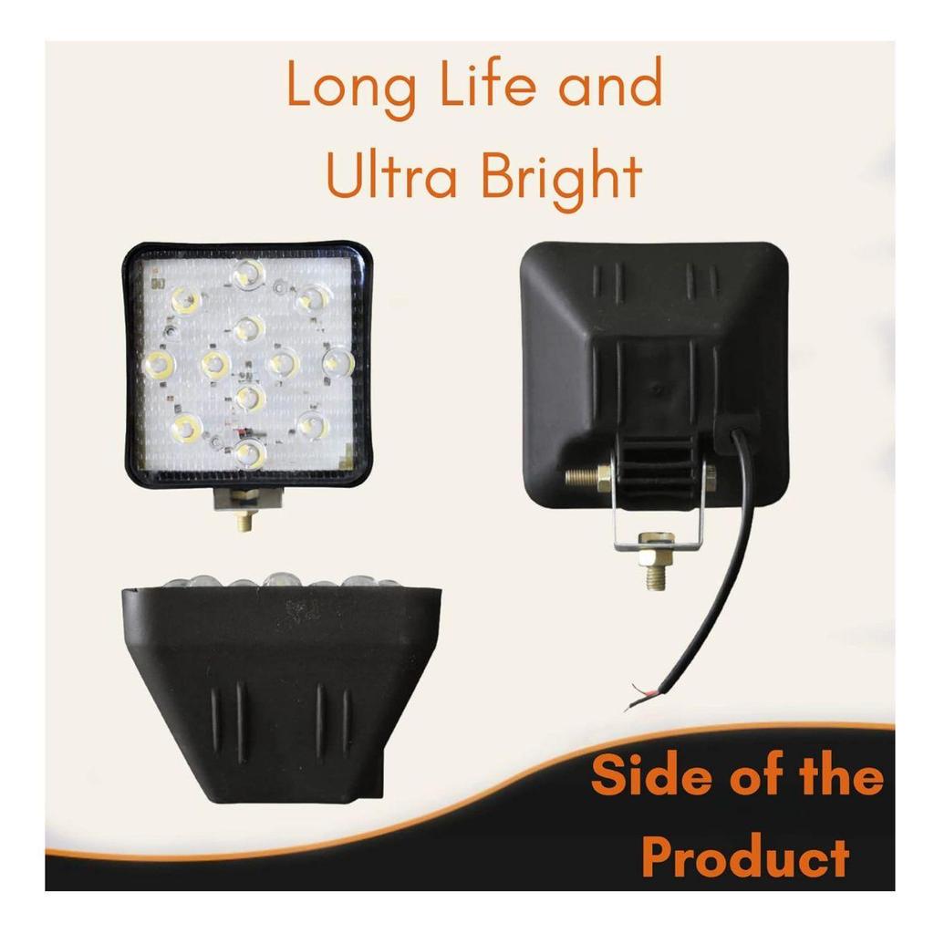 LED Pods 2PCS 4.1 Inch 24V Square LED Off-Road Lights Flood Beam | Fog Driving Roof Bar Bumper Light for SUV Truck Tractor JCB