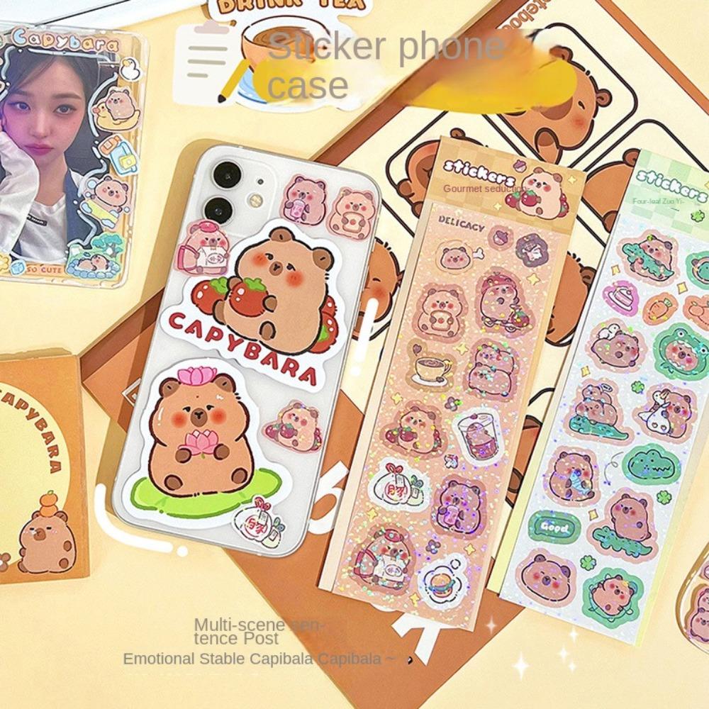 Многоцелевые наклейки Capybara Водонепроницаемые канцелярские наклейки Чемодан