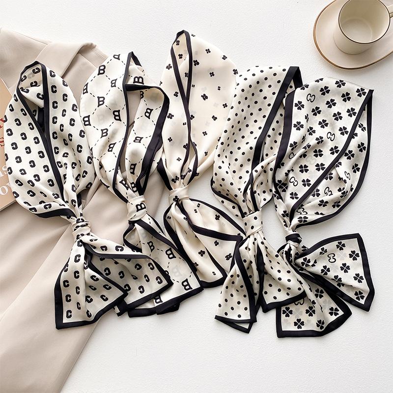 Узкий шейный платок, длинные волосы, ленты, шарфы, женские модные повязки на голову, шейные шарфы 13x110 см