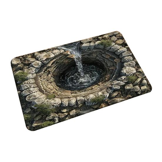 Ковер с оптической иллюзией Нескользящий 3D визуальная ловушка Напольный коврик Дизайн бездонной ямы Придверный коврик для прихожей Гостиной Игровой комнаты Офиса