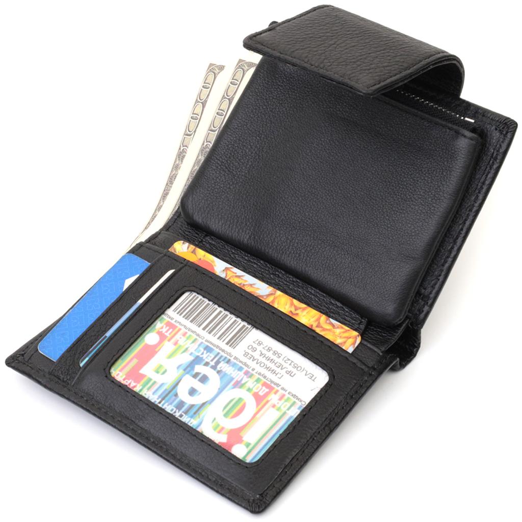 Vertical Wallet for Women Made of Genuine Leather ST Leather 22703 Black