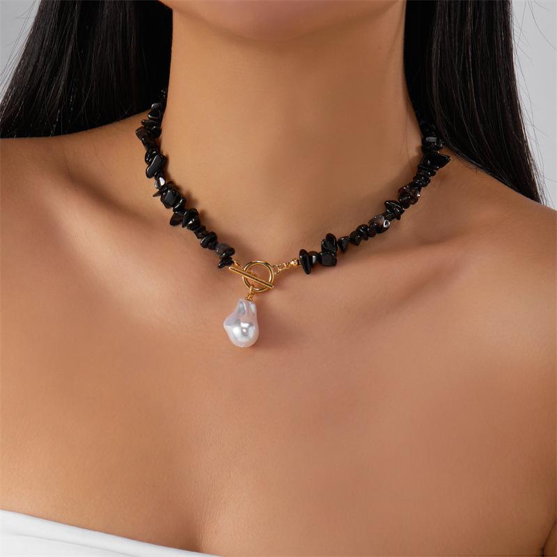 Нишевое высококачественное жемчужное ожерелье женское неправильные бусины жемчуг в форме капли воды OT-застежка цепочка на шею