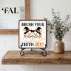 Niche Holiday Gifts Halloween Wooden Table Sign, Cute Spooky Ghost Plaque with Bathroom Countertop Ornament Metal Stand for Kitchen Shelf Home