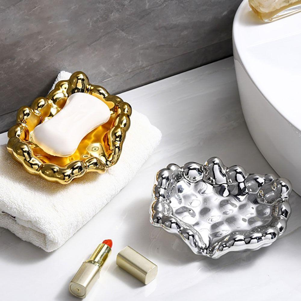 Золотая/серебряная мыльница, наклонная дизайнерская мыльница, высококачественный держатель для мыла