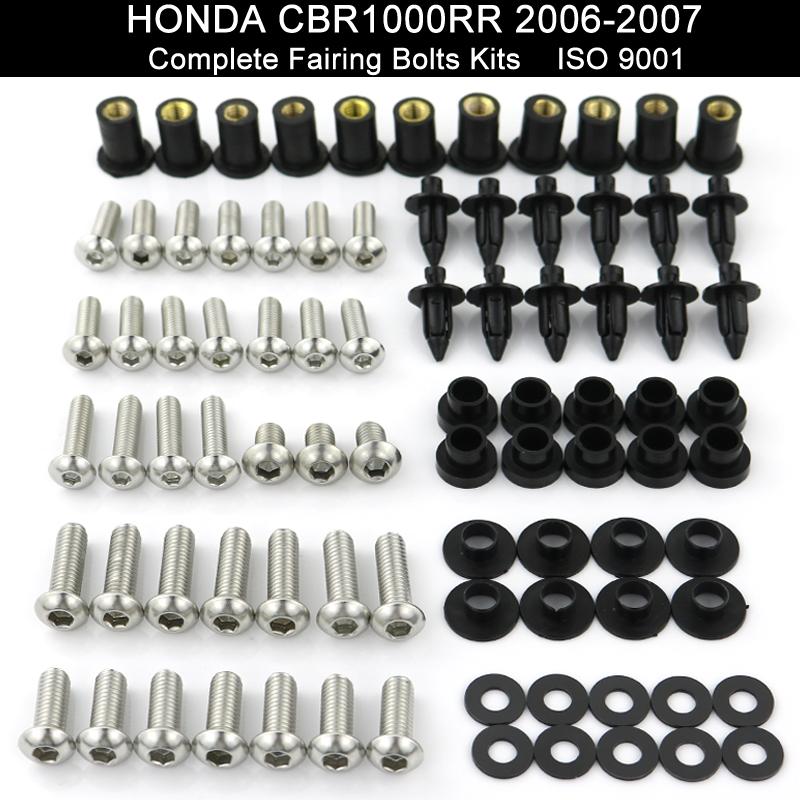 Подходит для Honda CBR1000RR 2006 2007 CBR 1000 RR Мотоцикла Нержавеющая Сталь Полный Комплект Болтов Креплений Зажимов для Полного Пластика