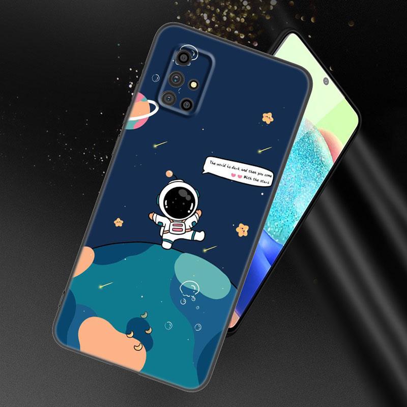 Милый чехол для телефона с космонавтом и Землей для Samsung Galaxy A21 A30 A50 A52 S A13 A22 A32 A33 A53 A73 5G A11 A12 A31 A51 A70 A71 A72