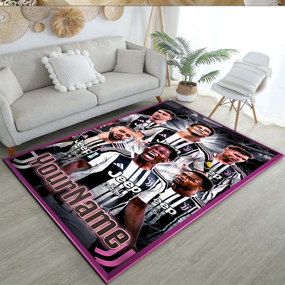 Juventus Customize Your Name Floor Rug Office Rug Suitable for Hallway Dining Room Foyer Entryway Anti-slip Rug Office home decor