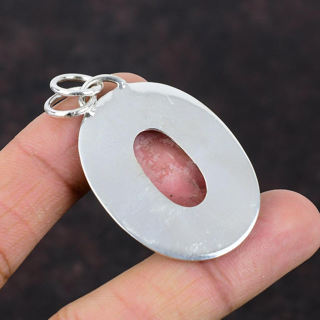 Подвеска из стерлингового серебра 925 пробы с родохрозитом. Ювелирные изделия из настоящего драгоценного камня. Подвеска ручной работы. Серебряный ювелирный подарок для женщин. Ювелирные изделия последнего дизайна.