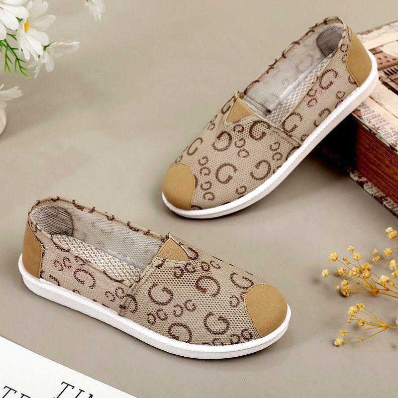 Summer New Lazy Shoes with Cloth Shoes Breathable Mesh Shoes Versatile and Lightweight Canvas Shoes