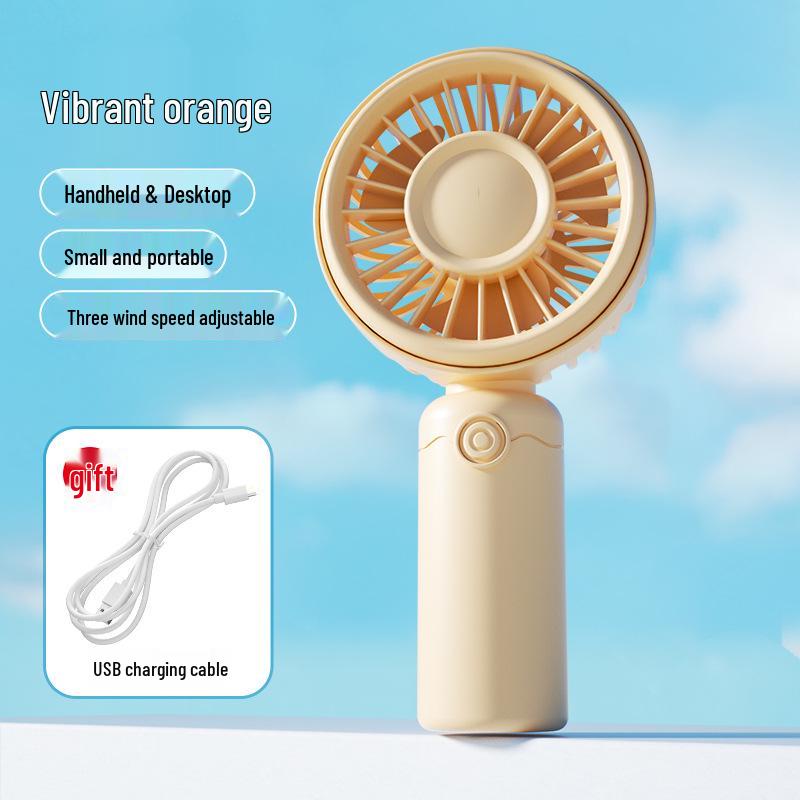 Portable Mini USB Rechargeable Handheld Fan with Desktop Stand - Student Gift