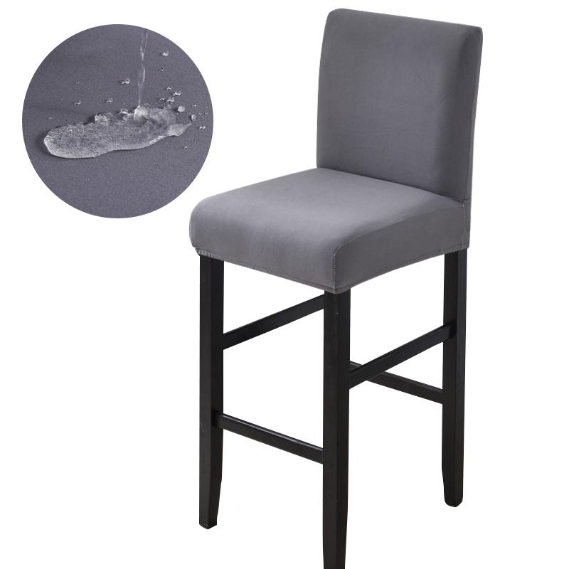 Водонепроницаемые чехлы на стулья с низкой спинкой, чехлы на обеденные стулья, эластичные однотонные чехлы на барные стулья, съемный защитный чехол для стула