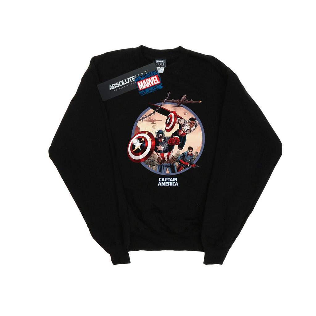 Marvel Mens Captain America And Falcon In Battle Sweatshirt
