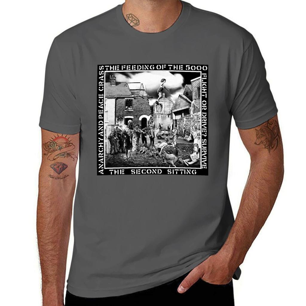Dark Grey Crass The Feeding Of The Flight Or Drive Survive Tshirt Antipilling Casual Tshirt