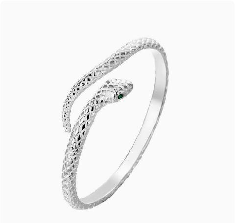 Snake Design Open Adjustable Bangle Bracelet for Women Fashion Jewelry