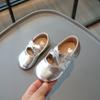 Children's Leather Shoes Solid Color Girls Ballet Shoes Fashion Simple Princess Versatile Kids Party Shoes Gold Silver Causal