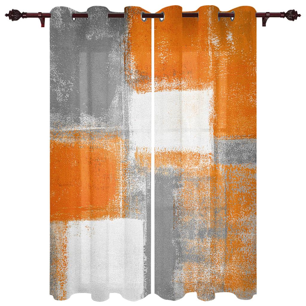 Картина маслом Абстрактные геометрические желтые занавески на окна Домашний декор Занавески для гостиной Ванная комната Спальня Оконные занавески