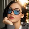 Модные квадратные солнцезащитные очки женские Новые персонализированные с двойной перекладиной Мужские и женские Солнцезащитные очки с УФ-защитой Летние очки